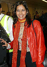 India�s Miss World contestant Shruti Sharma arrives at London�s Gatwick Airport