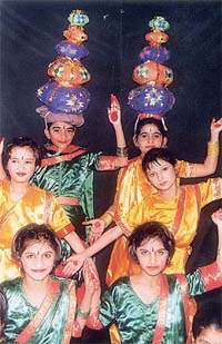 Students of Aanchal Preparatory School, Sector 35, Chandigarh, and Phase XI, SAS Nagar, perform at a function in Tagore Theatre, Chandigarh