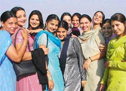 Some of the contestants of the Miss World Punjaban contest