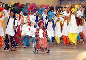 Children from Faridkot perform Punjabi folk dance bhangra
