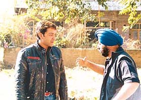 Bobby Deol with his friend Budhwant Singh at the latter�s SAS Nagar residence on Friday.