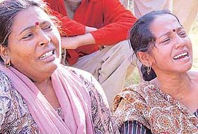 Grieving family members of six-year-old Nihal, whose dead body was found at Sector-29 in Chandigarh 