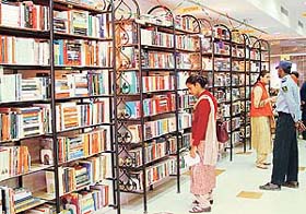 Visitors go around the book fair that kicked off at Browser Library, Sector 8-C, Chandigarh, on Friday