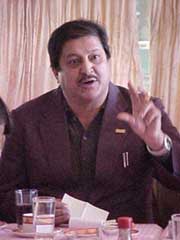 Former Health Minister Ram Lal Thakur addresses a Press conference