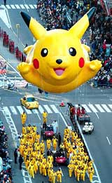 Pokemon's Pikachu balloon makes its way