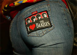Michele Bessem from Holland wears a Beatles patch