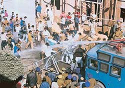 Youth Congress workers face the fury of water-cannon on their way to �gherao� 
