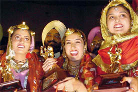 Miss World Punjaban Rati Brar with the first and the second runners-up
