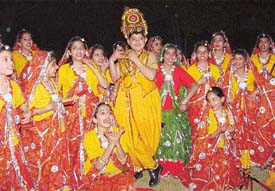 Students of the GRD Academy present a cultural programme during their prize distribution function