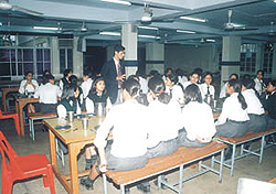 Students at a workshop on the art of fine dining and hosting at DPS Mathura Road.