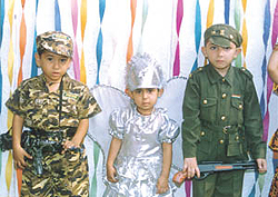Kids at the fancy dress competition.