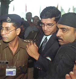 Indian cricket captan Sourav Ganguly at Kolkata airport