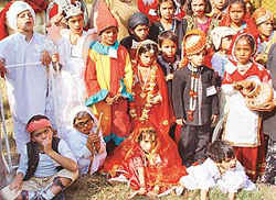 Special children take part in a fancy-dress competition at Prayaas