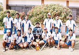 Members of the Sanjay Public School, Sector 44, hockey team