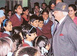 The Punjab Governor and Administrator of Chandigarh, Lieut-Gen J.F.R. Jacob (retd), answers the questions of small children in an interactive programme recorded at All India Radio