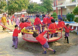 Children of Shivalikwala Doon School enjoying themselves
