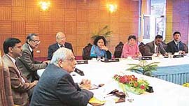 The Punjab Governor and Administrator of Union Territory of Chandigarh, Lt-Gen J.F.R. Jacob (retd), presides over a meeting of the core committee constituted for celebrating the 125th birth anniversary of Mother Alfassa, at the Punjab Raj Bhavan on Tuesday