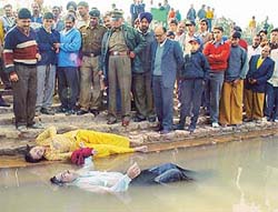 The bodies of the couple which had gone missing were fished out of the Sukhna Lake with their hands tied together