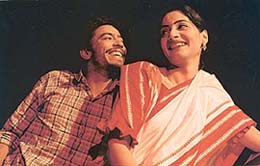 Gurcharan and Harpreet in ��Naun Baran Dus�� based on Waryam Sandhu�s story and directed by Navnindra Behl