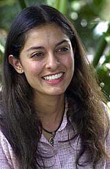 University of Miami Biology Major Devi Sridhar, 18, of Miami, smiles during an interview on the university�s campus
