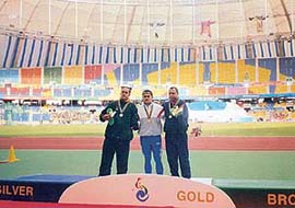Activists of the Anti-Terrorist Front of India burning the effigy of terrorism and the flag of Pakistan at a demonstration in Chandigarh on Friday.