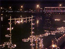 A view of " deep dan" at the Mahabharat Utsav-Gita Jayanti samaroh in Kurukshetra on Sunday