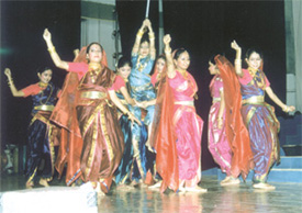 Students of Delhi Public School, Noida, performing a play