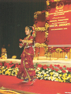 A child artist performing during the annual day celebration of All India Crime Prevention Society