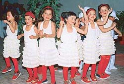 Children of 3 BRD Air Force School present a cultural programme in Chandigarh on Monday.