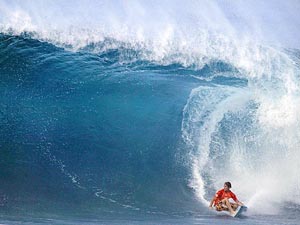 US surfer Damien Hobgood competes in the Xbox Pipeline Masters event