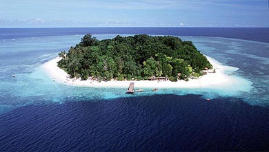 An aerial view of Malaysia's Sipadan island