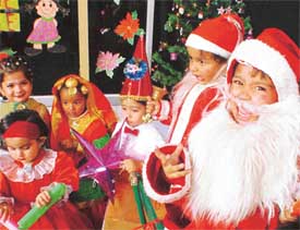 Tiny tots of Lovely Lotus School and Love-Dale Montessori Home celebrate Christmas