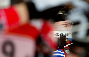 Olga Pyleva of Russia aims her rifle on the shooting range