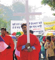 Christians of the city take out a procession to mark Christmas