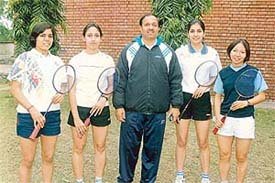 The Panjab University women�s badminton team that won the title in the North Zone Inter-varsity Badminton 