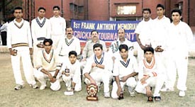 The Frank Anthony School team which annexed the inaugural Frank Anthony Memorial Cricket trophy