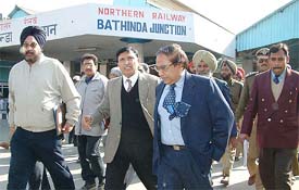 Mr R.K. Singh, General Manager, Northern Railway, during his visit to the Bathinda Railway Station