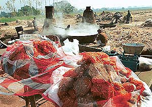 A family works at a 'kulharri'