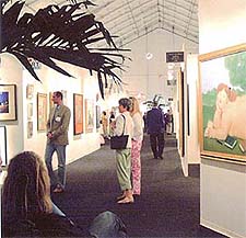 Visitors at an auction preview