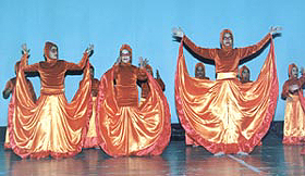 Students of Heritage School, Vasant Kunj, at the cultural programme.