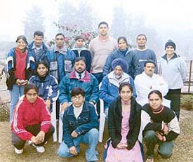 The medal winners of the Panjab University judo team in the All-India Inter-University Judo Meet along with coaches and officials