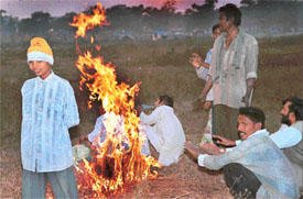 A bonfire to beat the chill