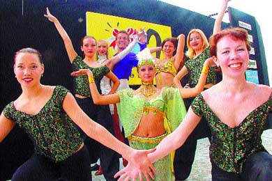 A Russian dance troupe performing at Connaught Place