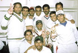 The Global Academy team, which won the Sanjivini Cricket Tournament