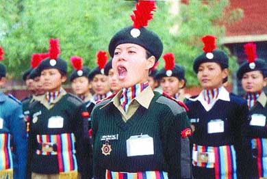 NCC cadets in full cry at a Republic Day camp