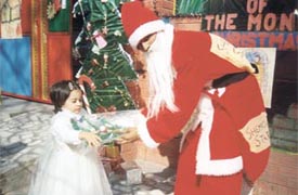 A bouquet for a kid on the occasion of Christmas carnival