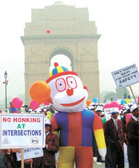A marchpast of schoolchildren, which was flagged off by Commissioner of Police R.S. Gupta