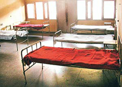 Vacant beds in a ward of Ayurvedic Hospital 