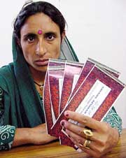 Kaitan Devi, an Afghan refugee of Indian origin, at the UNHCR office in New Delhi.