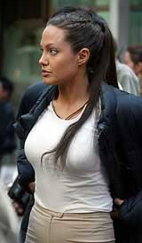 US movie star Angelina Jolie takes a break from filming her new movie